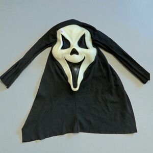 Vintage Fun World Div Ghost Face Smiley Mask Cotton Shroud Glow In The Dark